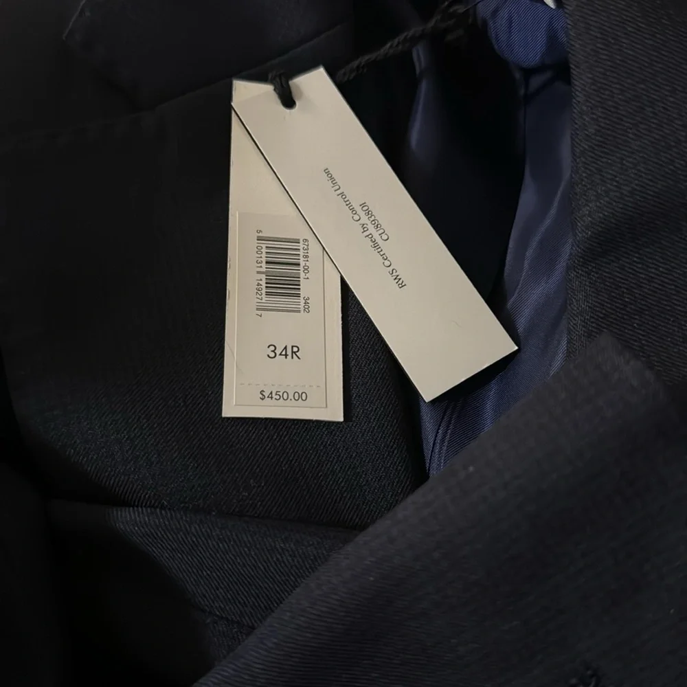 NWT! Banana Republic Navy Blue Signature Italian Houndstooth Suit Jacket 💖